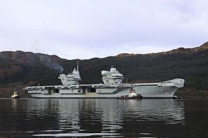 HMS Queen Elizabeth arrives in Glen Mallan, Scotland (1)