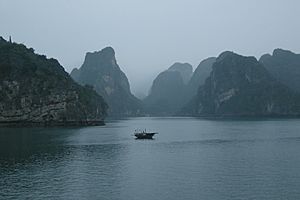 Halong Bay, Rock formations in fog