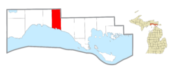 Location within Mackinac County