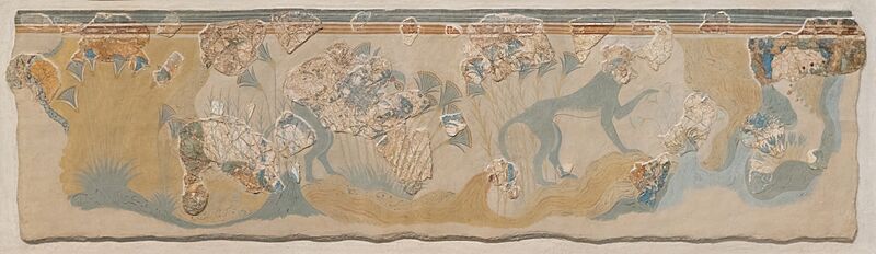 Heraklion — Blue monkeys fresco