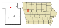 Location of Holstein, Iowa