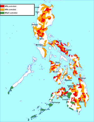 Insurgency area in the Philippines (1984)