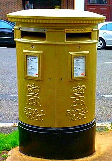 Joanna Rowsell's gold postbox in Cheam, London