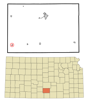 Location within Kingman County and Kansas