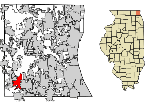 Location of North Barrington in Lake County, Illinois.
