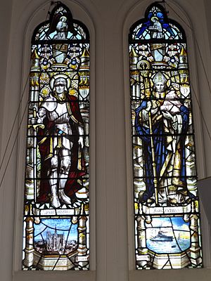 Main WWI memorial window in Busbridge Church 03