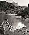Major Powell's boat with famous armchair. Grand Canyon