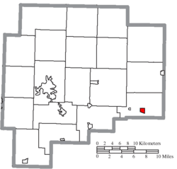 Location of Quaker City in Guernsey County