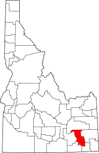 Map of Idaho highlighting Bannock County