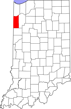 Map of Indiana highlighting Newton County