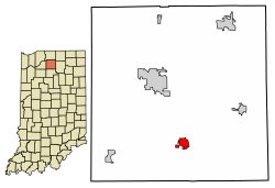 Location of Argos in Marshall County, Indiana.