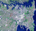 NASA satellite image PIA03498 of Sydney, cropped, and modified to show Summer Hill borders