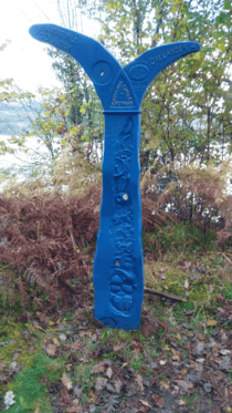 National Cycle Network sign on the shore of Loch Venachar