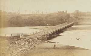 North Richmond bridge undergoing repairs, Sydney, ca. 1871