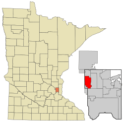 Location of the city of New Brightonwithin Ramsey County, Minnesota