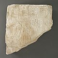 Relief Fragment Depicting Imenet, Ptah and Amenhotep I LACMA M.80.203.16