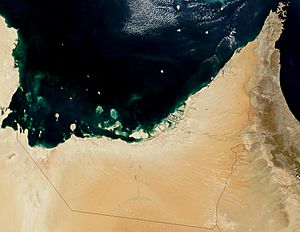 Satellite image of United Arab Emirates in October