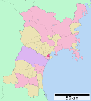 Location of Shiogama City in Miyagi Prefecture