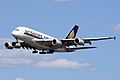 Singapore Airlines Airbus A380 (9V-SKD) arrives London Heathrow 7June2015 arp