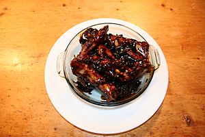 Spare ribs with Chinese barbecue sauce