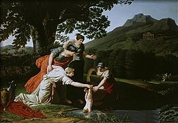 Thetis Immerses Son Achilles in Water of River Styx by Antoine Borel
