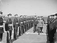 Turkish Military Mission With Western Mediterranean Fleet. 9 April 1943, on Board HMS Formidable, the Turkish Military Mission; Led by General Salih Omurtag and Consisting of 18 Senior Turkish Army and Air Forc A16199