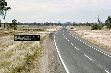 Turn off to the town of Marlborough, Bruce Highway, 1970s.jpg