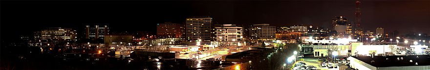 The skyline of Tysons photographed at nighttime