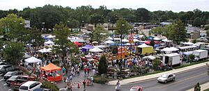 Urbana illinois farmers market seen from roof