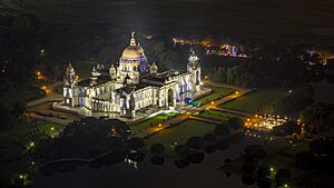 Victoria Memorial Illuminated at Night