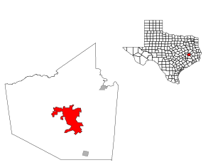 Location of Huntsville, Texas