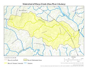 Watershed of Marys Creek (Haw River tributary)