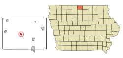 Location of Thompson, Iowa