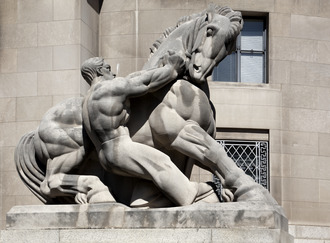 "One is Man Controlling Trade," 1942 statue by Michael Lantz, at Federal Trade Commission, 600 Pennsylvania Ave., NW Washington, D.C LCCN2010641732