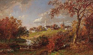 'Back of the Village, Saugerties, New York' by Jasper Francis Cropsey