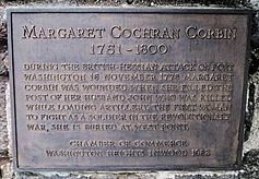 2015 Fort Tryon Park Margaret Corbin plaque
