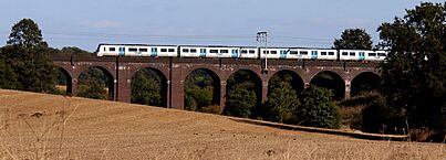 A new Class 717 unit on Northaw Brook viaduct