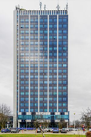 A skyscraper in Sosnowiec called Żyleta, the tallest academic building in Poland