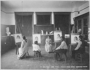 Art Class, Phoenix Indian School, Arizona, 06-1900 - NARA - 518923