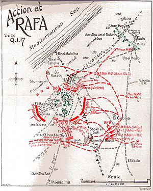 Battle of Rafa map (Powles pp.80-1)