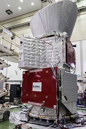 BepiColombo stack with sunshield