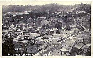 Bird's-eye view of Bonners Ferry, Idaho, between 1910 and 1920 (AL+CA 1539)