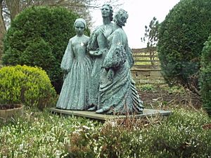 Bronte Sisters statue, Haworth Parsonage - geograph.org.uk - 130978