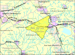 Census Bureau map of Union Township, Hunterdon County, New Jersey