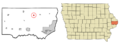 Clinton County Iowa Incorporated and Unincorporated areas Charlotte Highlighted