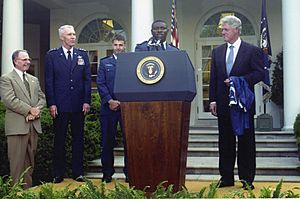 Coach Charlie Jackson and President Bill Clinton