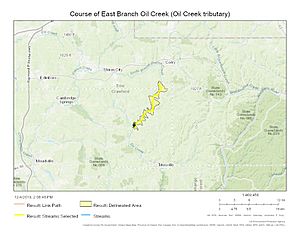 Course of East Branch Oil Creek (Oil Creek tributary)