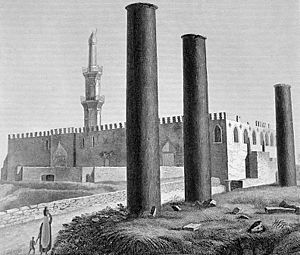 Description de l'Egypte, Antiquites V, Plate 35, View of the Attarine Mosque looking northwards across Canopic Way, drawn c.1798, published in the Panckoucke edition of 1821-9
