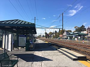 Downingtown SEPTA and Amtrak station from inbound platform November 2018