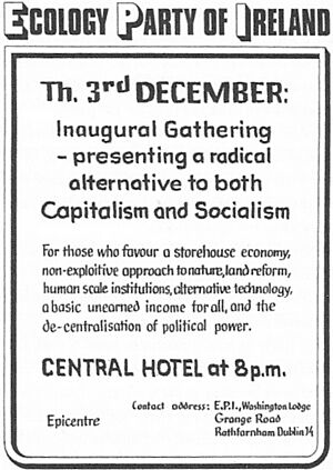 First meeting of Ecology Party of Ireland poster